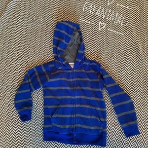 Striped Hooded Zip Up sweat jacket